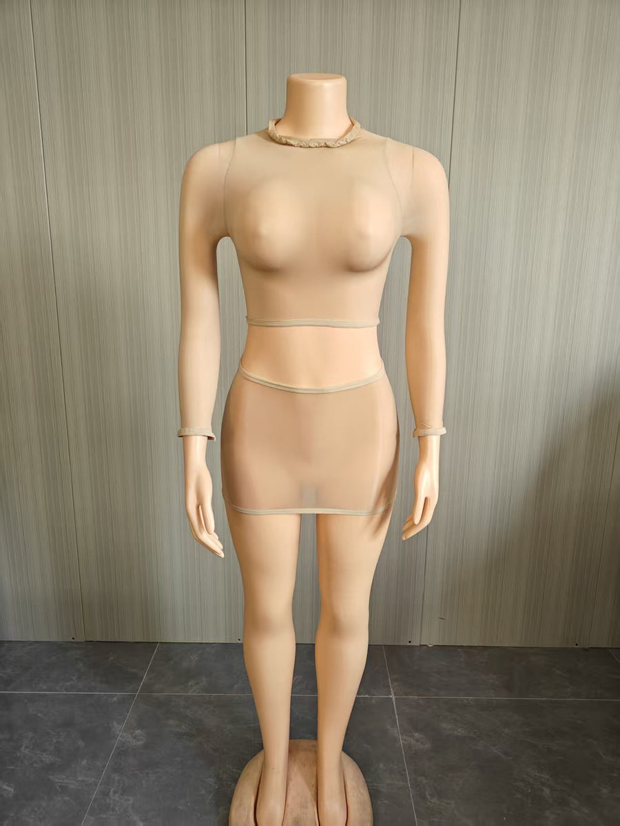 Joskaa Long Sleeve Crop Mini Two Piece Set - two piece set image 11