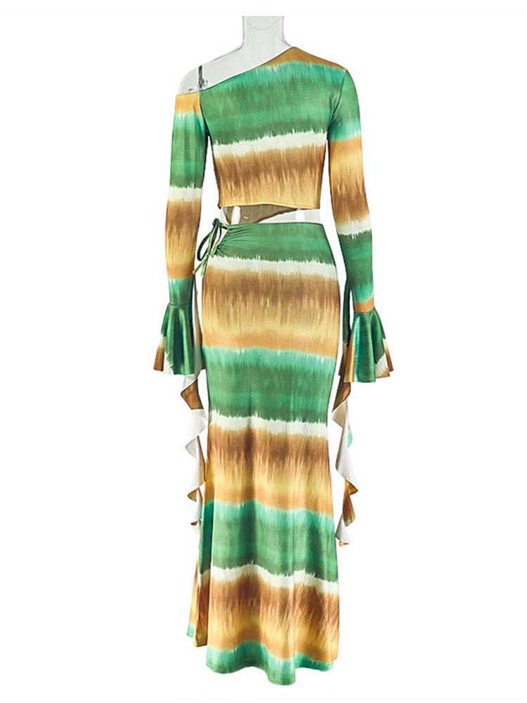 Joskaa Crop Two Piece Set Colorful Gradient Pieces - two piece set image 4