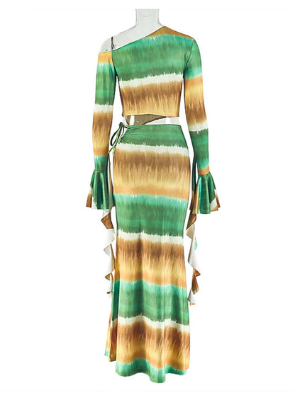 Joskaa Crop Two Piece Set Colorful Gradient Pieces - two piece set image 4