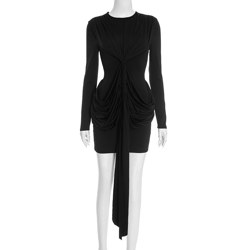 Joskaa Ruched Long Sleeve Bodycon Mini Dress - mini dress image 5