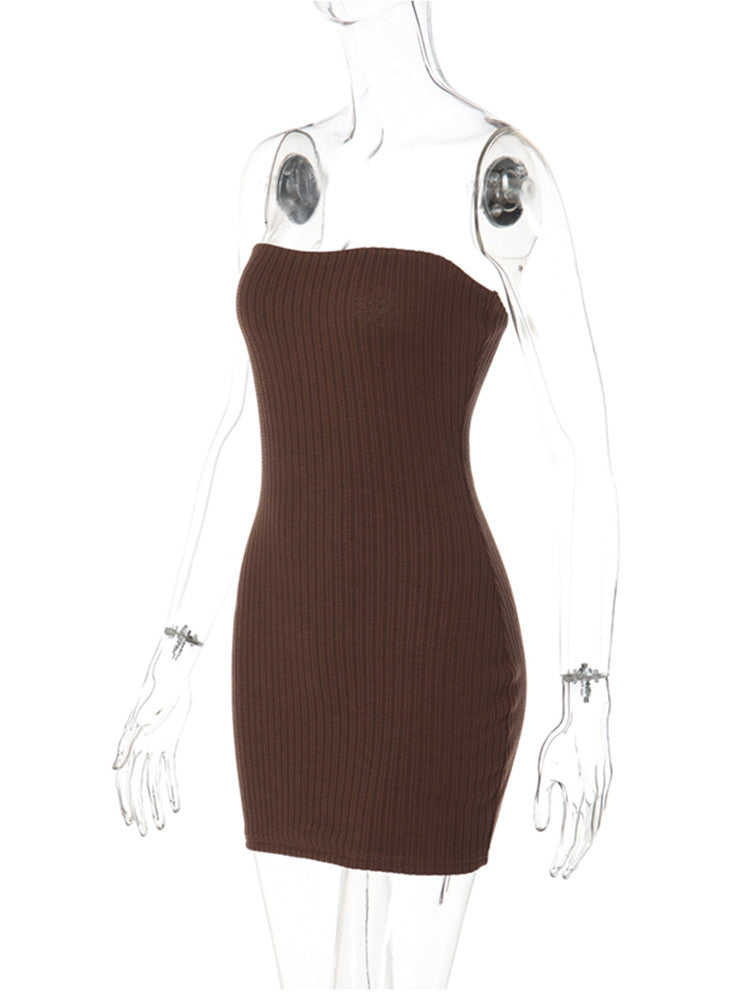Joskaa Strapless Bodycon Dress Classic Solid Color - bodycon dress image 3