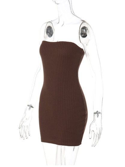 Joskaa Strapless Bodycon Dress Classic Solid Color - bodycon dress image 3