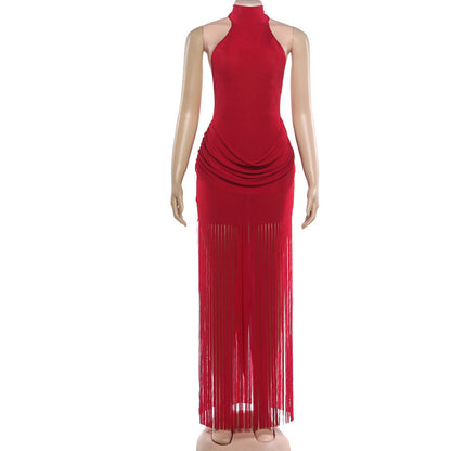 Joskaa Velvet Ruched Backless Halter Dress - dress image 6