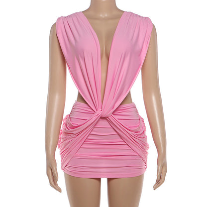 Joskaa Ruched Backless Sleeveless Mini Dress - mini dress image 8