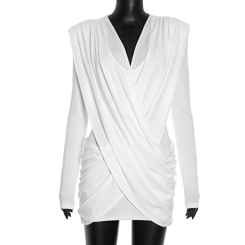 Joskaa Ruched Long Sleeve Bodycon Mini Dress - mini dress image 5