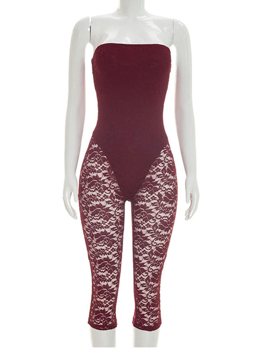 Joskaa Lace Backless Bodycon Romper - romper image 2