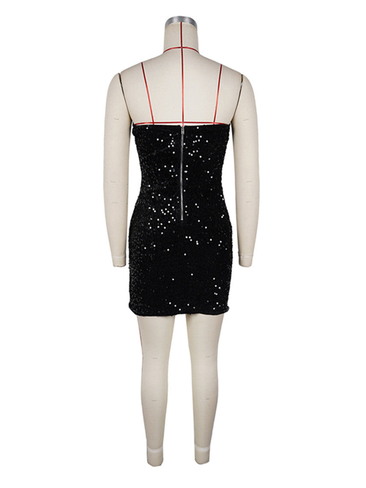 Joskaa Sequin Backless Strapless Zip Up Bodycon Dress - bodycon dress image 4