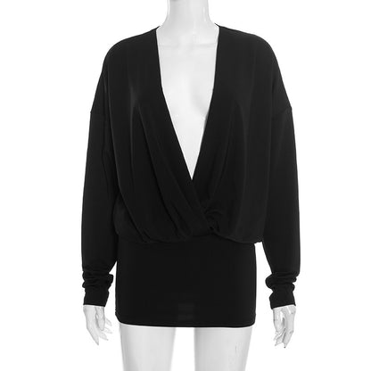 Joskaa Bodycon Mini Dress Fall Deep V-neck - mini dress image 6
