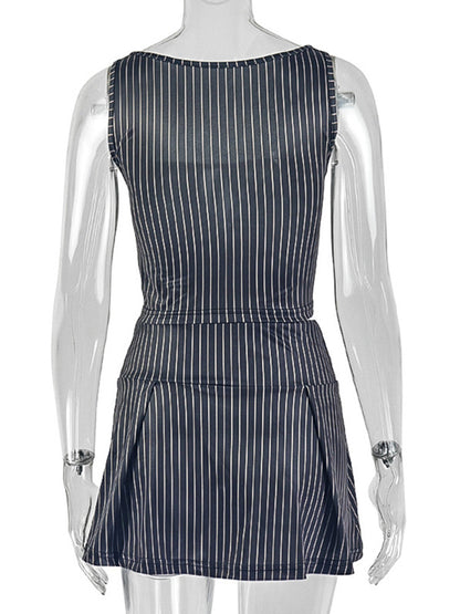 Joskaa Stripe Crop Mini Two Piece Set - two piece set image 4