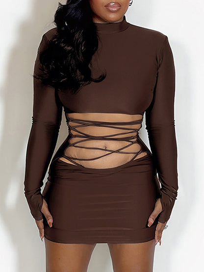 Joskaa Long Sleeve Bodycon Mini Dress - mini dress image 3