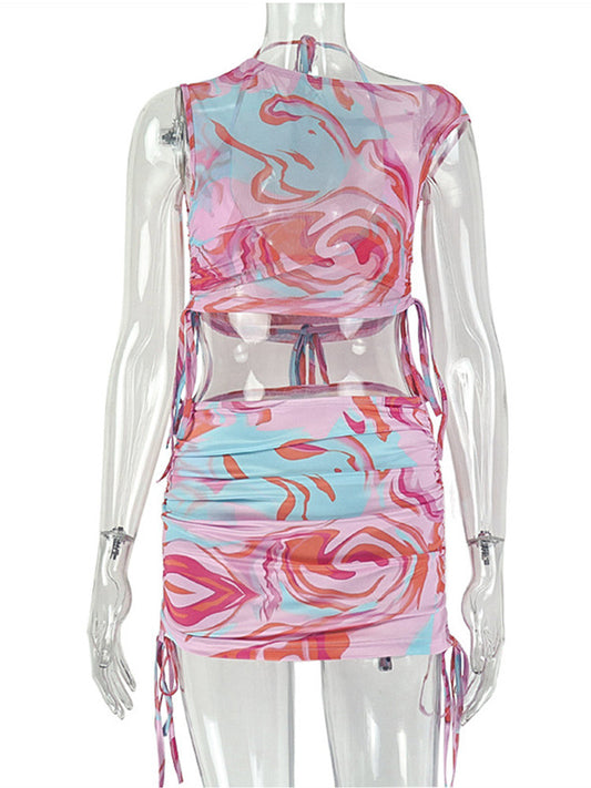 Joskaa Mesh Crop Mini Two Piece Set - two piece set image 2