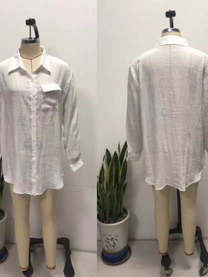 Joskaa Long Sleeve Top Oversized White Shirt - top image 2