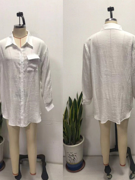 Joskaa Long Sleeve Top Oversized White Shirt - top image 2