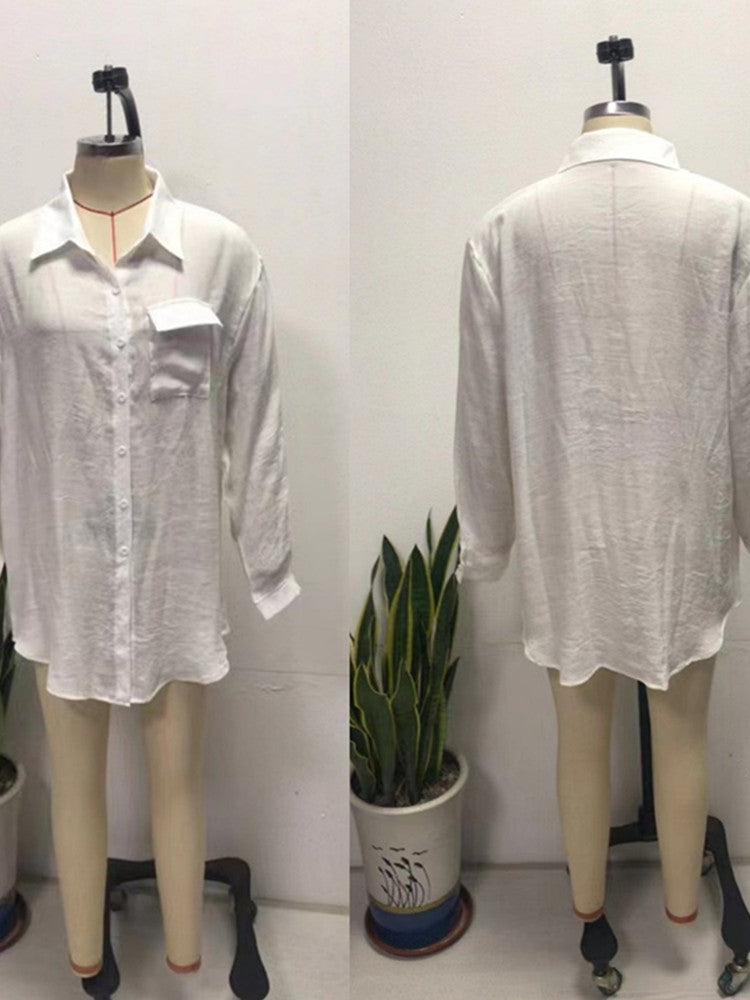 Joskaa Long Sleeve Top Oversized White Shirt - top image 2