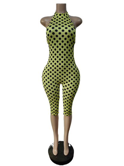 Joskaa Polka Dot Backless Halter Sleeveless Romper - romper image 2