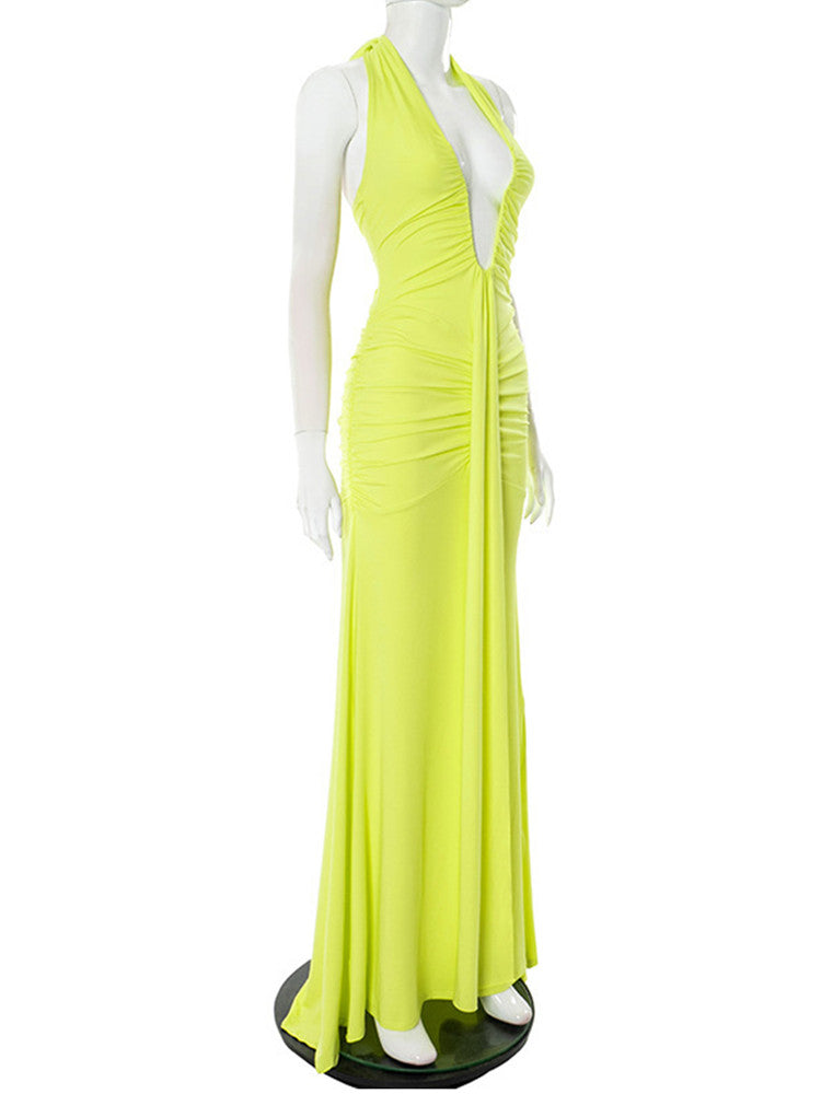 Joskaa Backless Halter Sleeveless Maxi Dress - maxi dress image 3