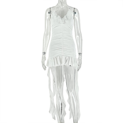 Joskaa Lace Mesh Ruched Backless Mini Dress - mini dress image 6