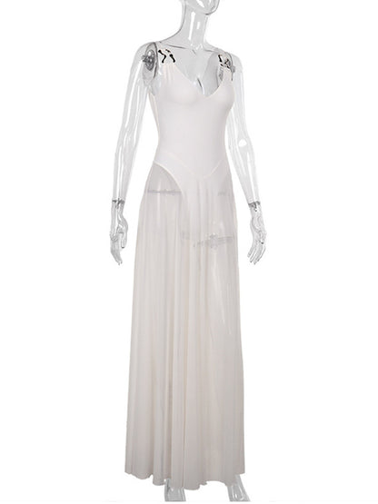 Joskaa Mesh Maxi Dress Solid Holiday See - maxi dress image 3