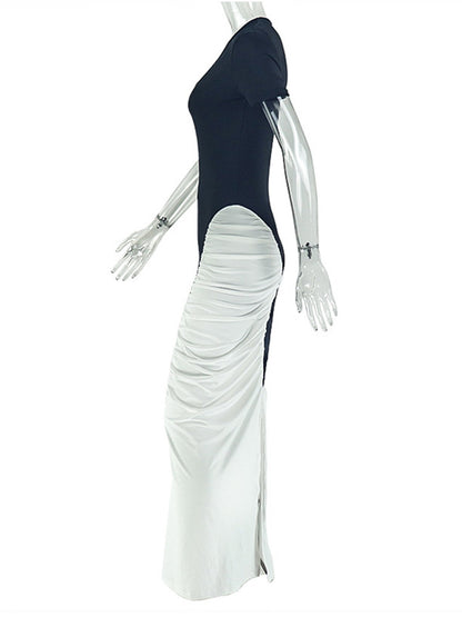 Joskaa Cutout Short Sleeve Bodycon Maxi Dress - maxi dress image 3