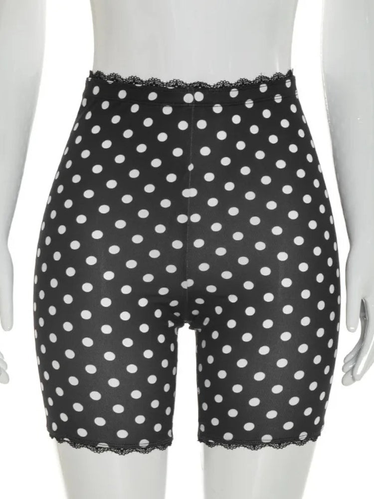 Joskaa Lace Bodycon Shorts Printed Trim Slim - shorts image 2