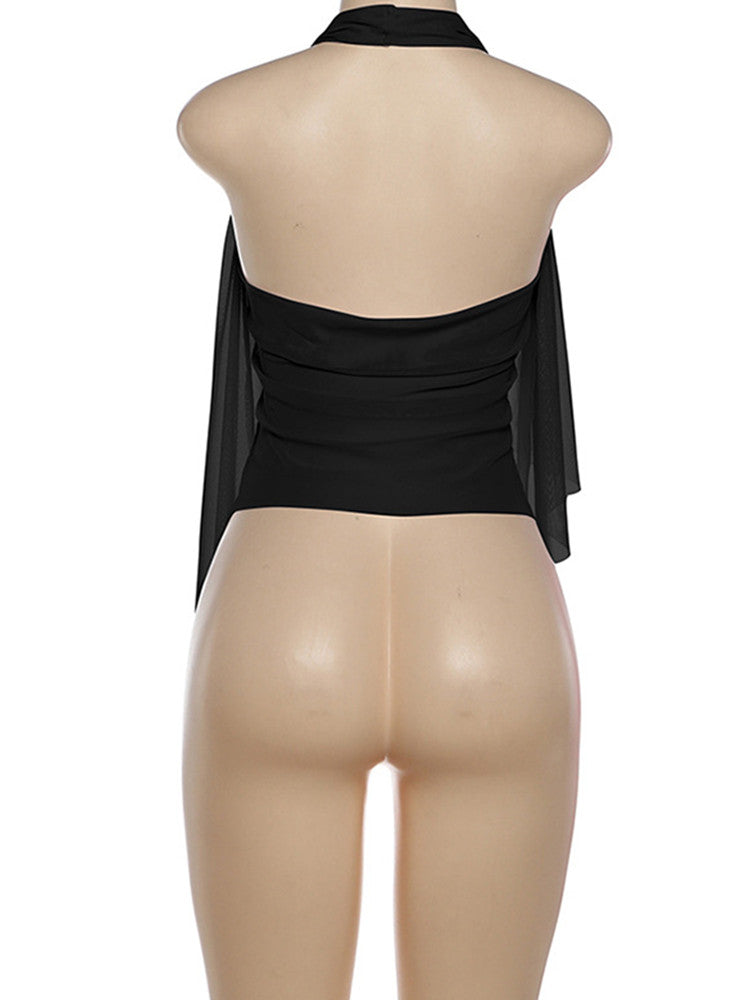 Joskaa Mesh Halter Sleeveless Crop Top - top image 4