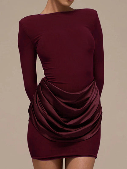 Joskaa Ruched Long Sleeve Bodycon Mini Dress - mini dress image 8