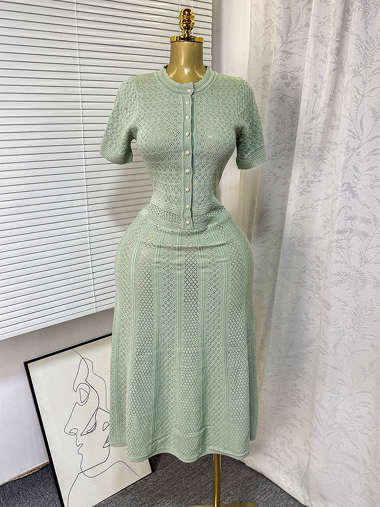 Joskaa Ribbed Knit Short Sleeve Maxi Dress - maxi dress image 2