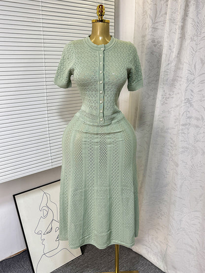 Joskaa Ribbed Knit Short Sleeve Maxi Dress - maxi dress image 2