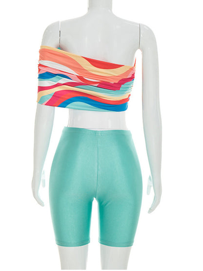 Joskaa Two Piece Set Contrast Color Colorful - two piece set image 4