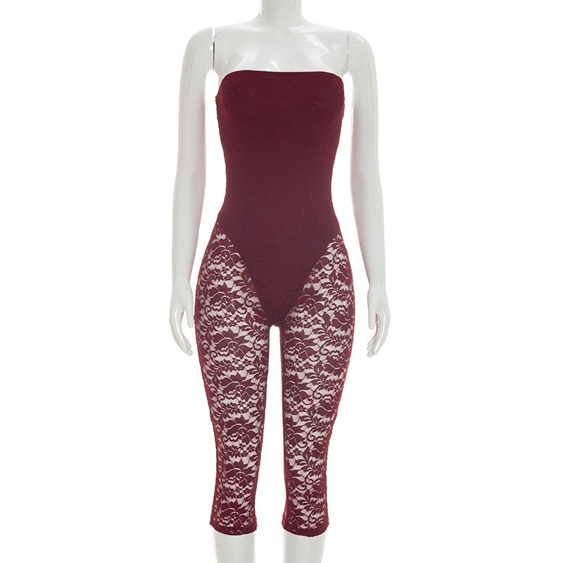 Joskaa Lace Backless Bodycon Romper - romper image 7
