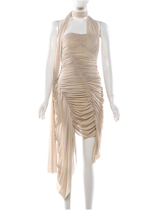 Joskaa Ruched Backless Sleeveless Bodycon Mini Dress - mini dress image 2