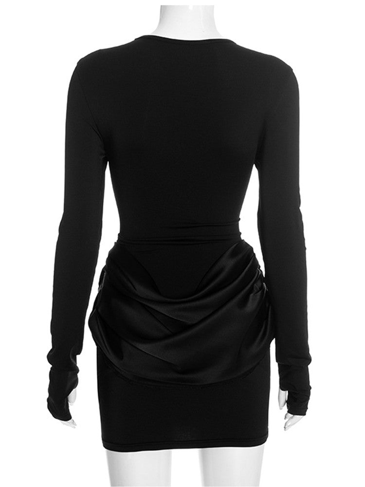 Joskaa Ruched Long Sleeve Bodycon Mini Dress - mini dress image 4
