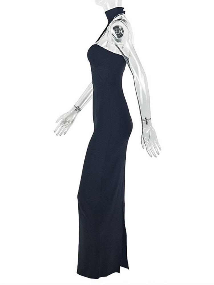 Joskaa Backless Halter Sleeveless Bodycon Maxi Dress - maxi dress image 3
