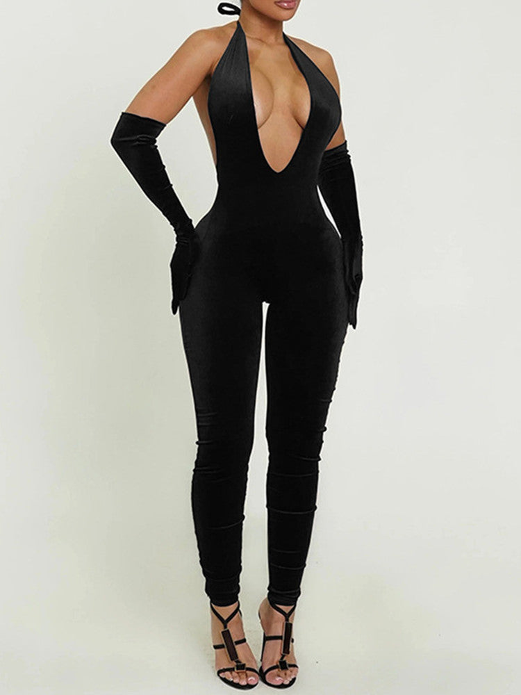 Joskaa Backless Halter Sleeveless Bodycon Two Piece Set - two piece set image 1