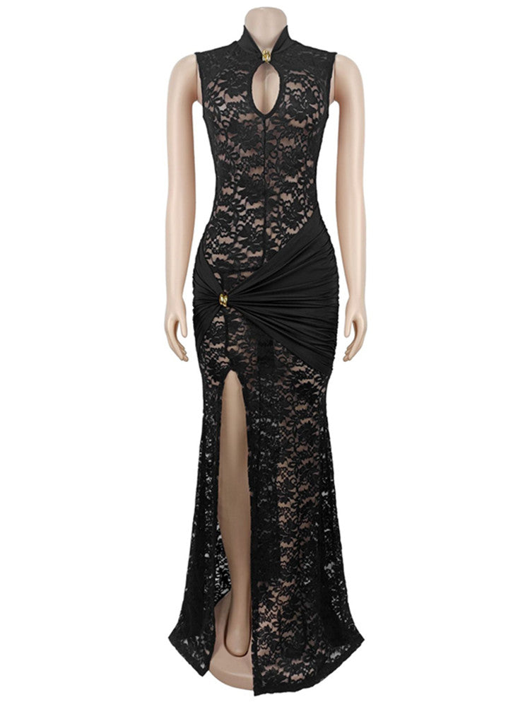 Joskaa Lace Cutout Sleeveless Bodycon Maxi Dress - maxi dress image 4