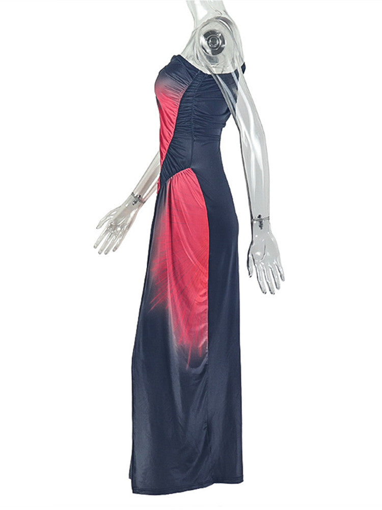 Joskaa Ruched Sleeveless Dress Gradient Print High - dress image 3