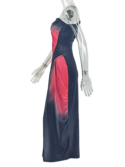 Joskaa Ruched Sleeveless Dress Gradient Print High - dress image 3