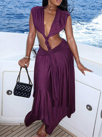 Joskaa Cutout Backless Sleeveless Bodycon Maxi Dress - maxi dress image 1