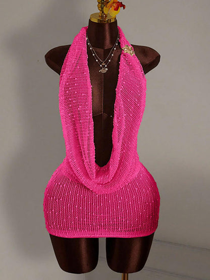 Joskaa Ribbed Knit Backless Sleeveless Bodycon Mini Dress - mini dress image 7
