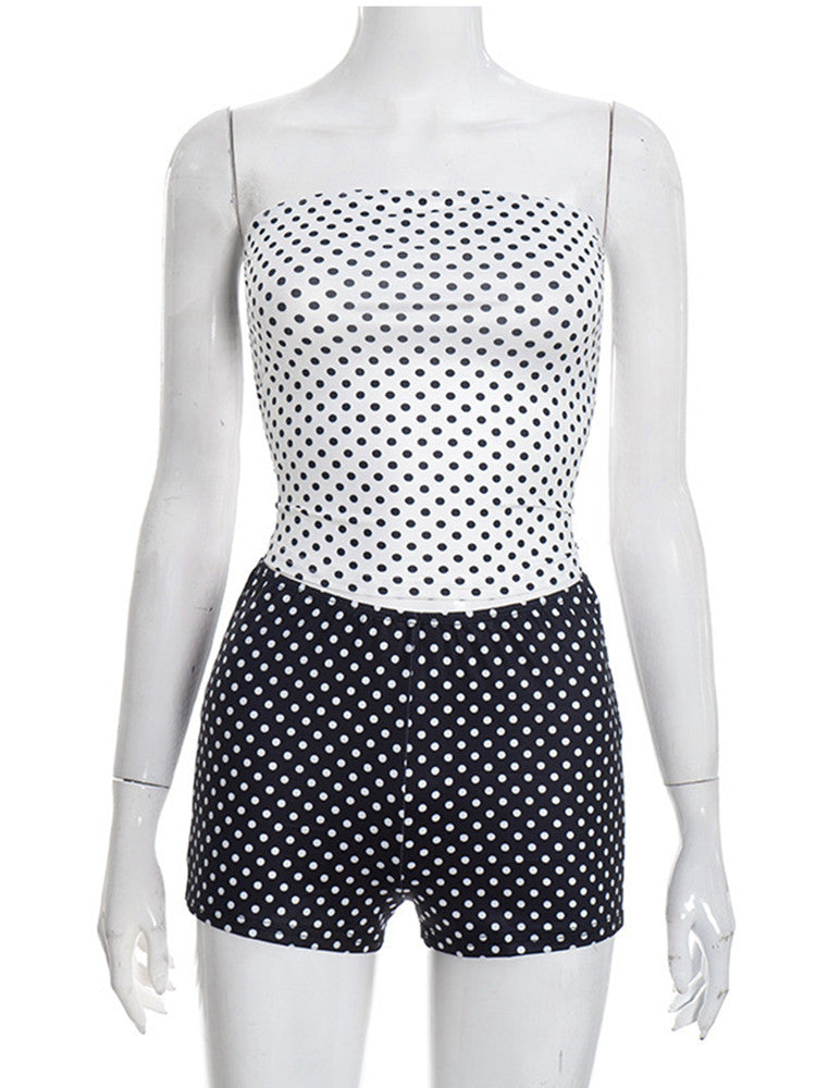 Joskaa Polka Dot Strapless Two Piece Set - two piece set image 2