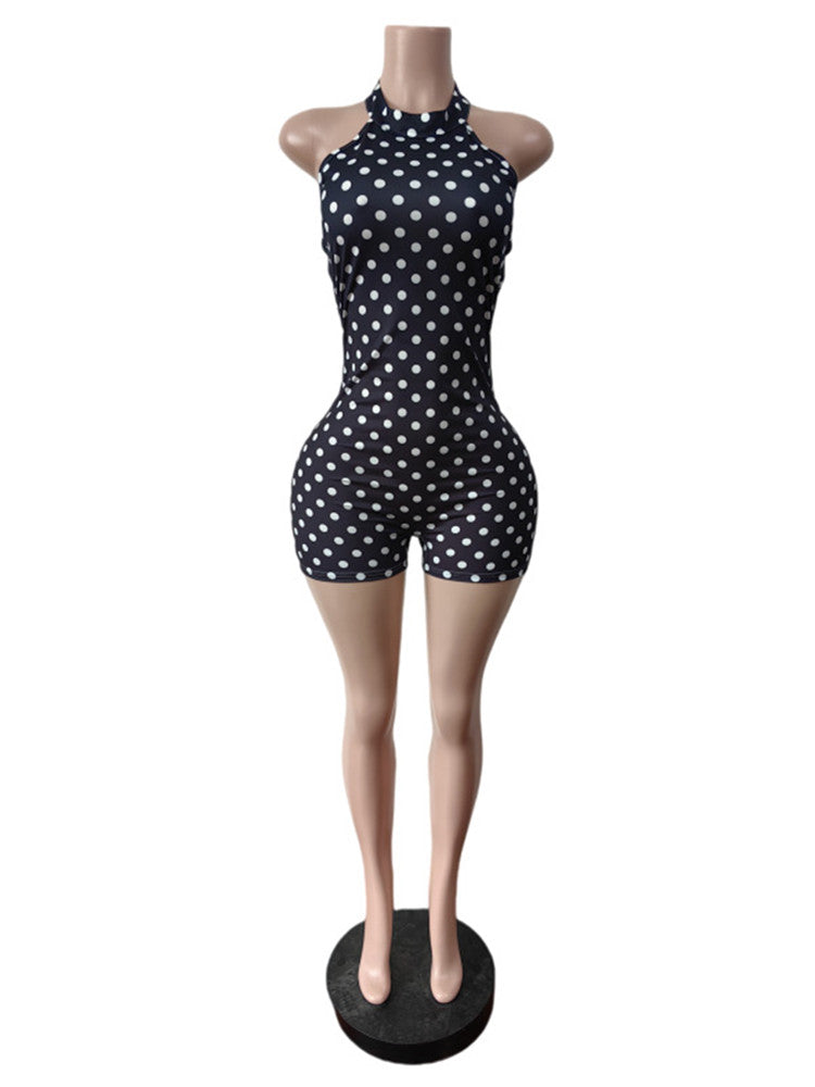 Joskaa Polka Dot Halter Bodycon Romper - romper image 2