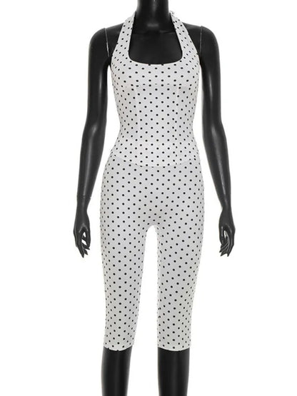 Joskaa Polka Dot Backless Halter Two Piece Set - two piece set image 2