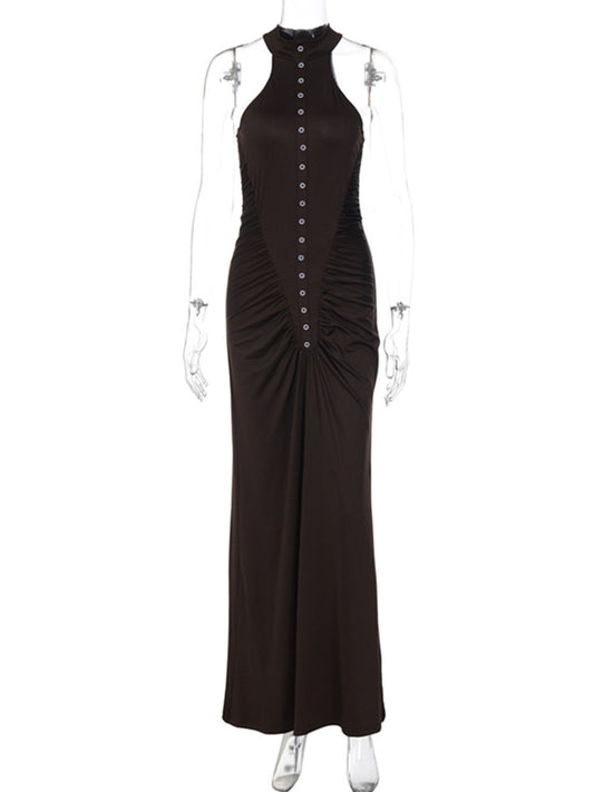 Joskaa Ruched Sleeveless Bodycon Maxi Dress - maxi dress image 2