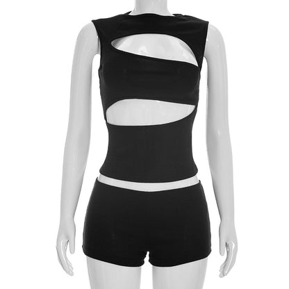 Joskaa Ribbed Knit Two Piece Set Hollow Out Tank - two piece set image 7