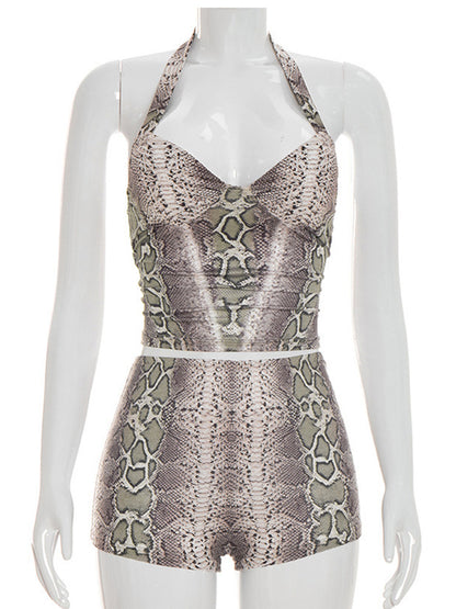Joskaa Backless Halter Crop Two Piece Set - two piece set image 3