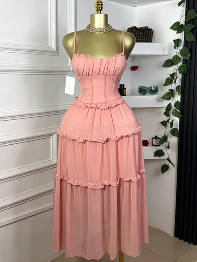 Joskaa Ruched Bodycon High Waist Maxi Dress - maxi dress image 3