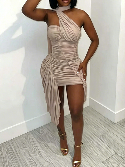 Joskaa Ruched Backless Sleeveless Bodycon Mini Dress - mini dress image 1