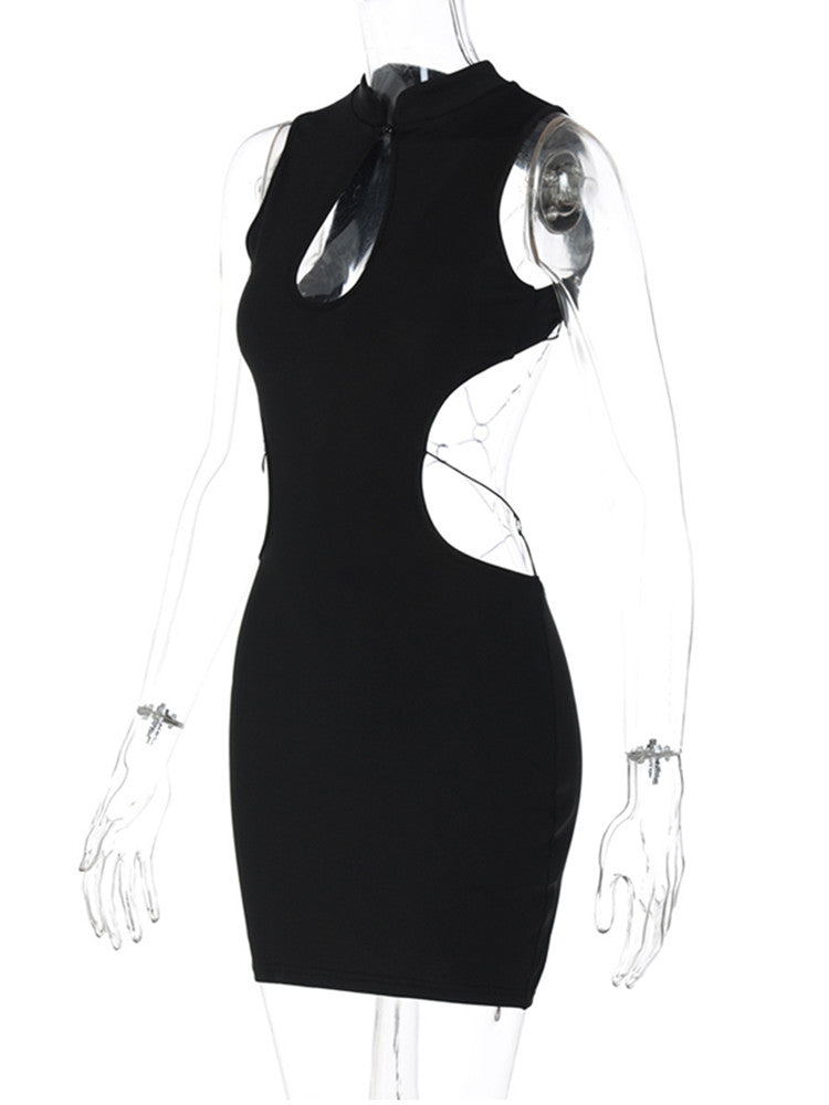 Joskaa Backless Bodycon Dress Black Playsuits Hollow - bodycon dress image 4