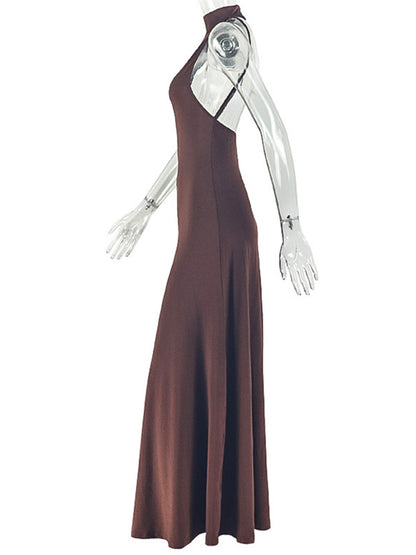 Joskaa Backless Halter Sleeveless Bodycon Maxi Dress - maxi dress image 3