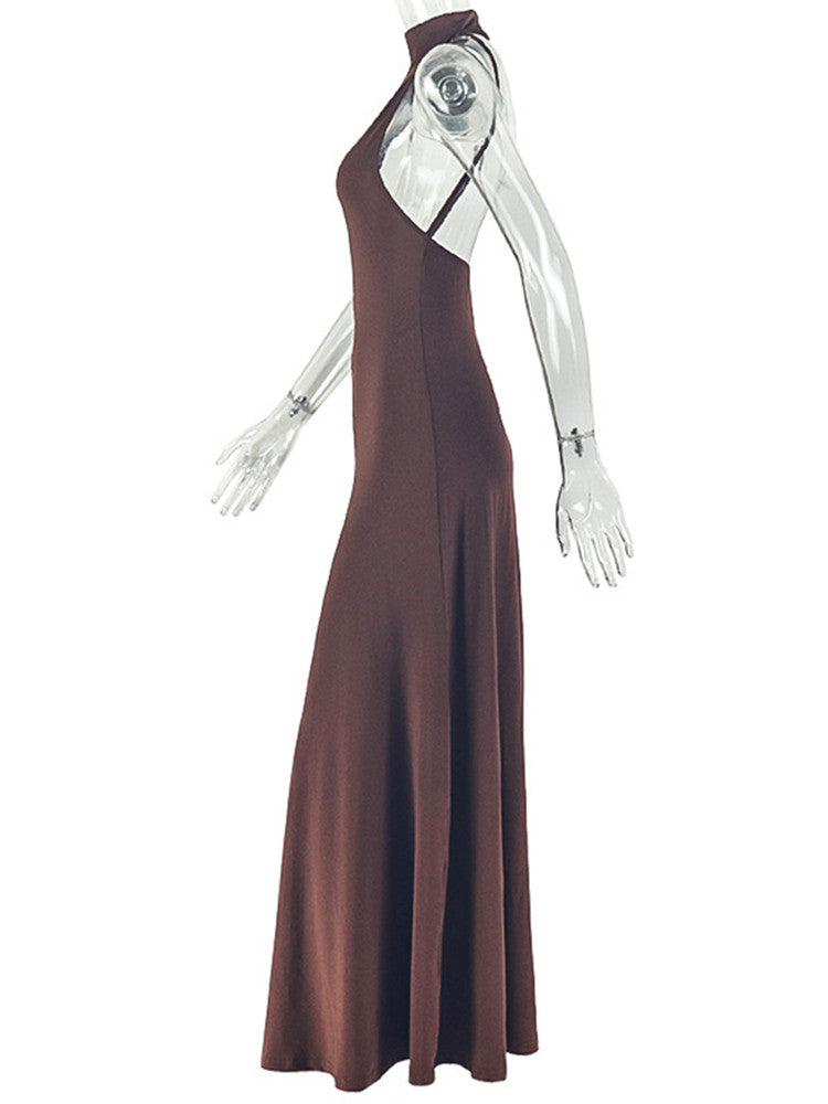 Joskaa Backless Halter Sleeveless Bodycon Maxi Dress - maxi dress image 3
